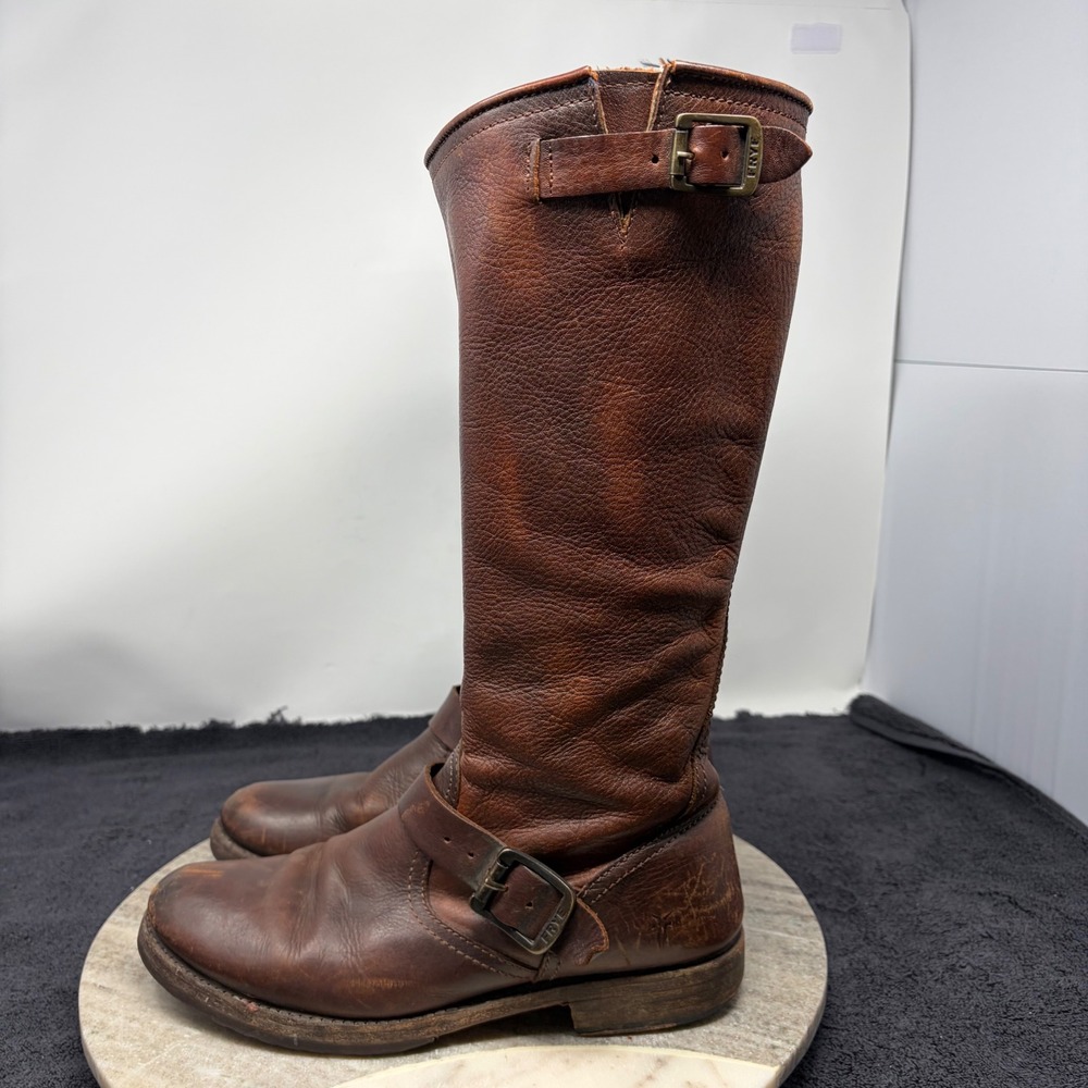 Frye Campus 14L Brown Leather Tall Harness Boots Womens 8.5 B Equestrian Western - Picture 8 of 10